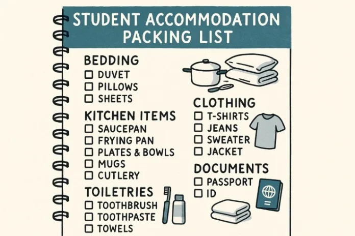 Student Accommodation Packing List for Freshers in UK